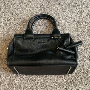 Michael Kors Black Leather Purse with Silver Hardware